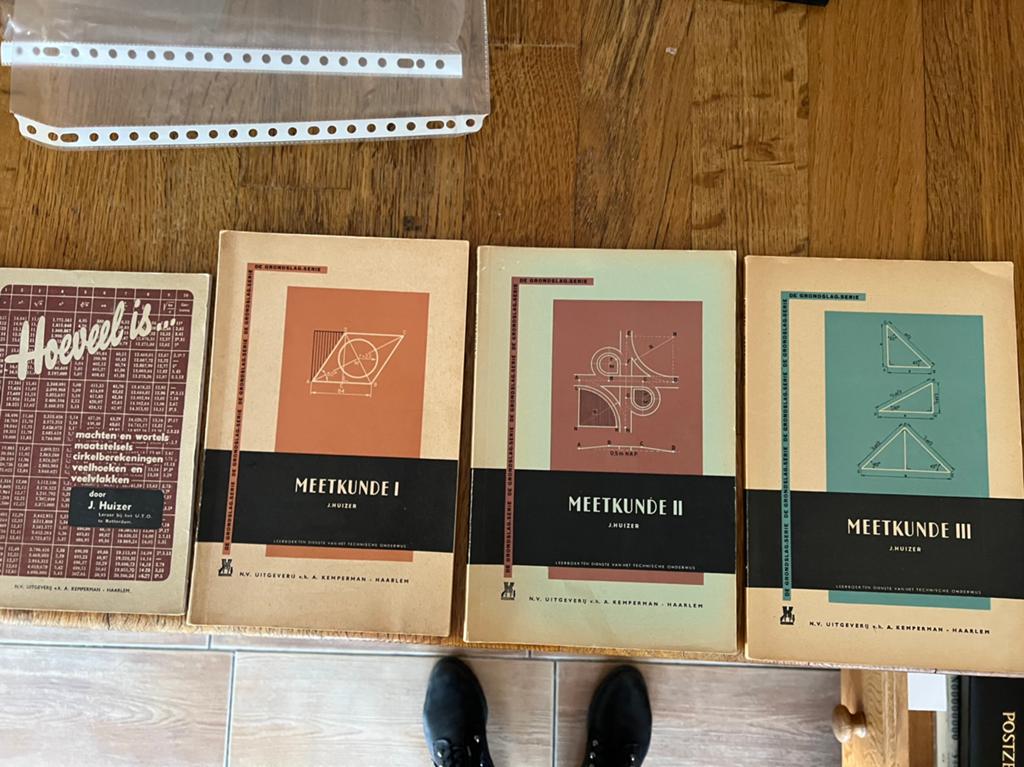 4x antiek oude meetkunde boekjes, Ophalen of Verzenden