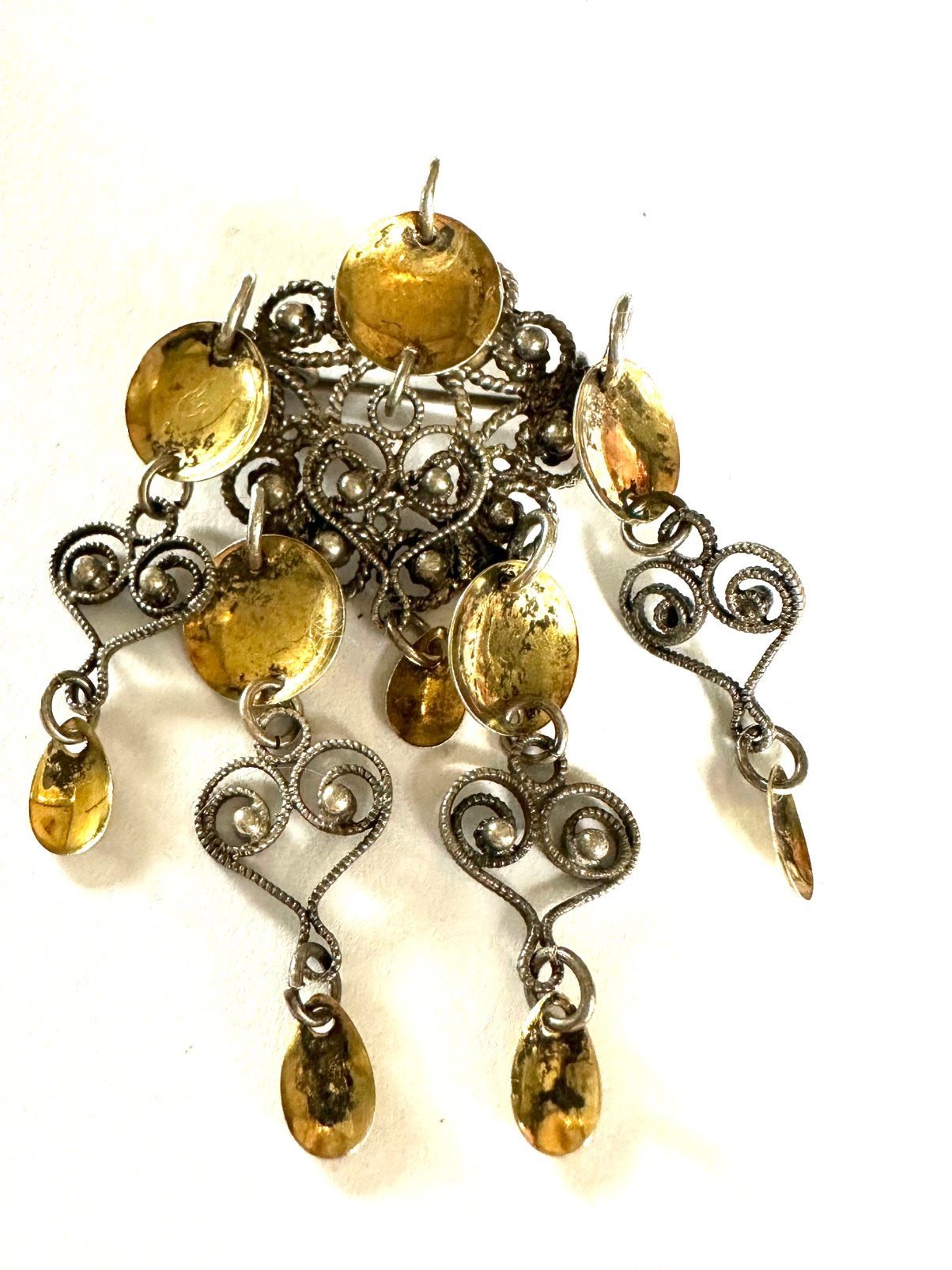 Vintage Noorse Solje sterling zilveren broche, 4 tot 7 cm, Gebruikt, Verzenden, Zilver