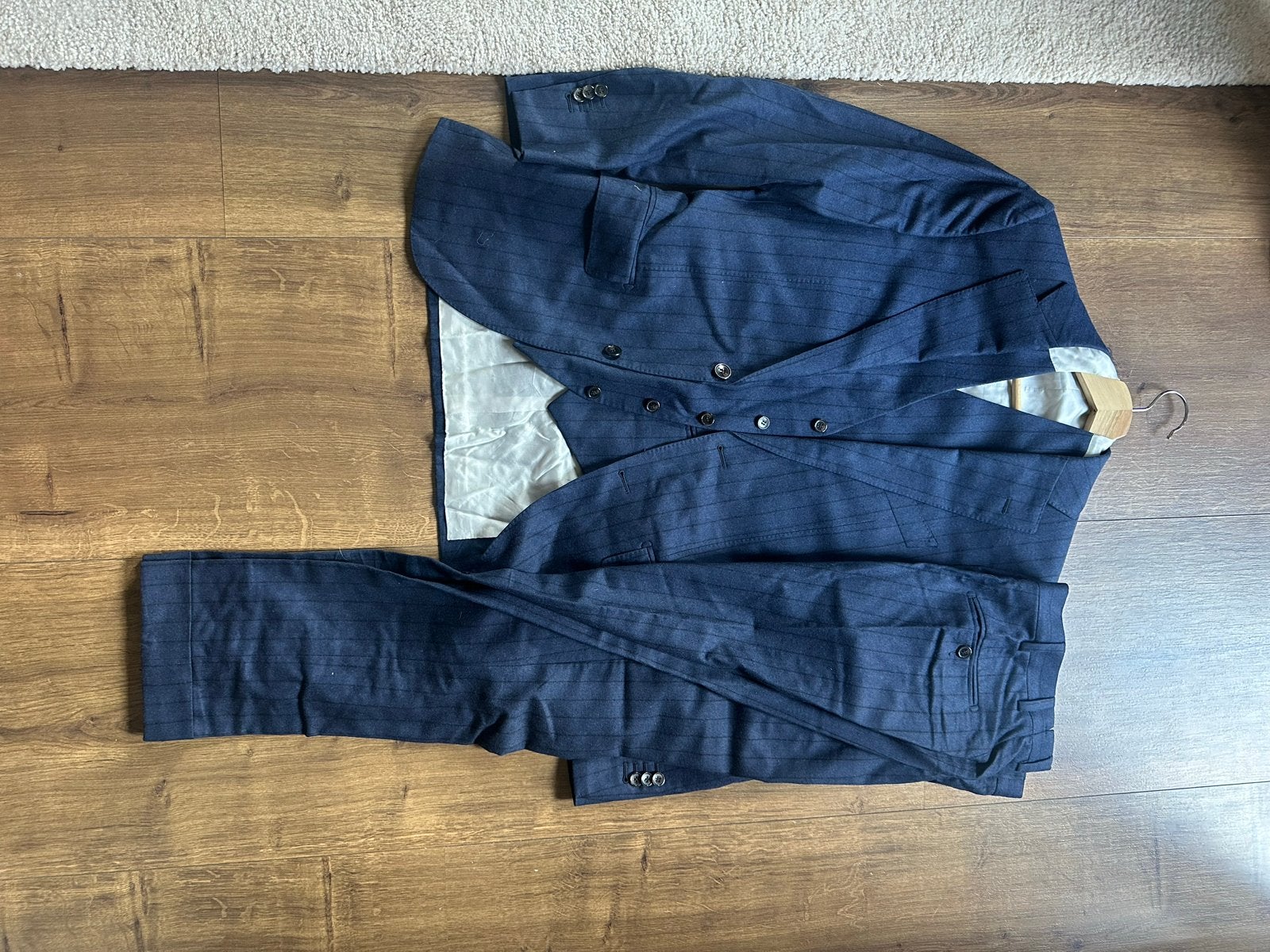 Suitsupply Pak Wol Super 120's, Ophalen of Verzenden, Gedragen, Maat 46 (S) of kleiner, Blauw