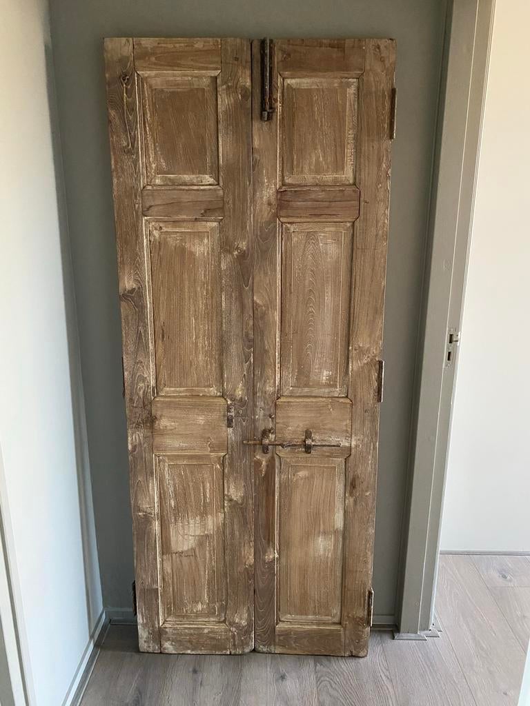 Antieke houten deuren - set van twee, Gebruikt, 80 tot 100 cm, Binnendeur, Ophalen of Verzenden