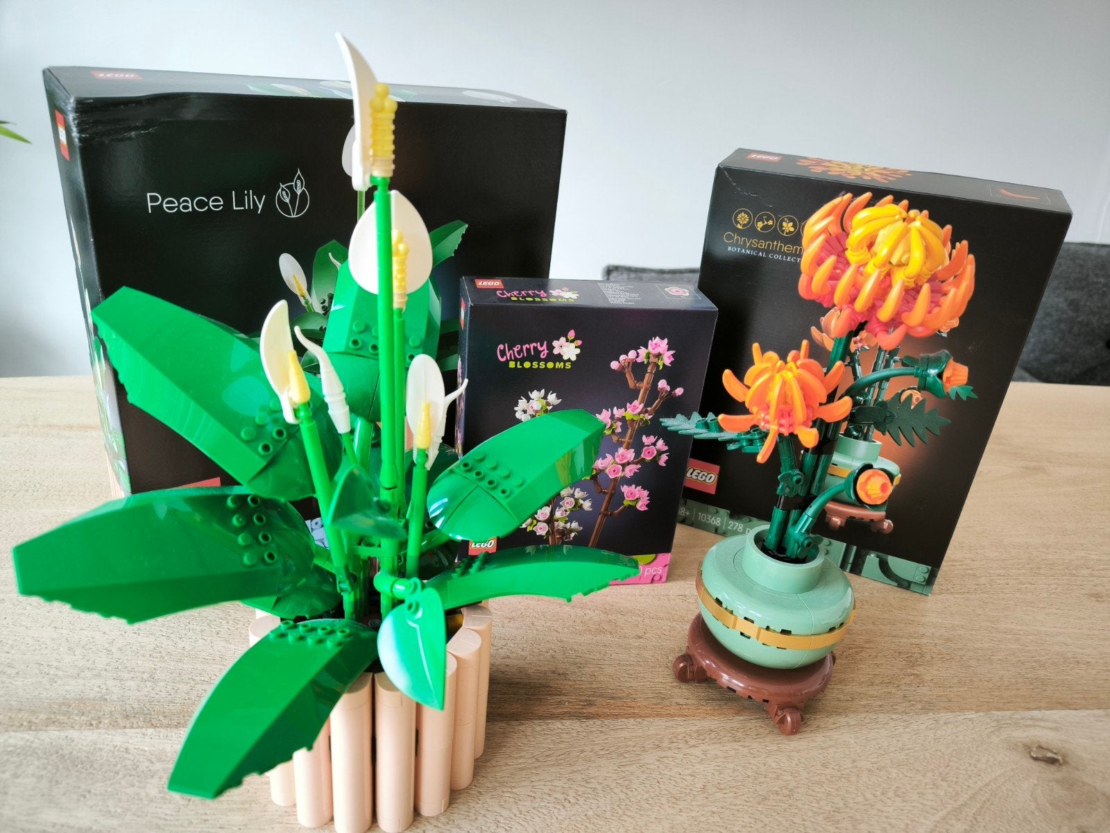 LEGO Botanische Collectie:Vredeslelie,Chrysant, Kersenbloese, Lego, Ophalen of Verzenden, Zo goed als nieuw, Complete set