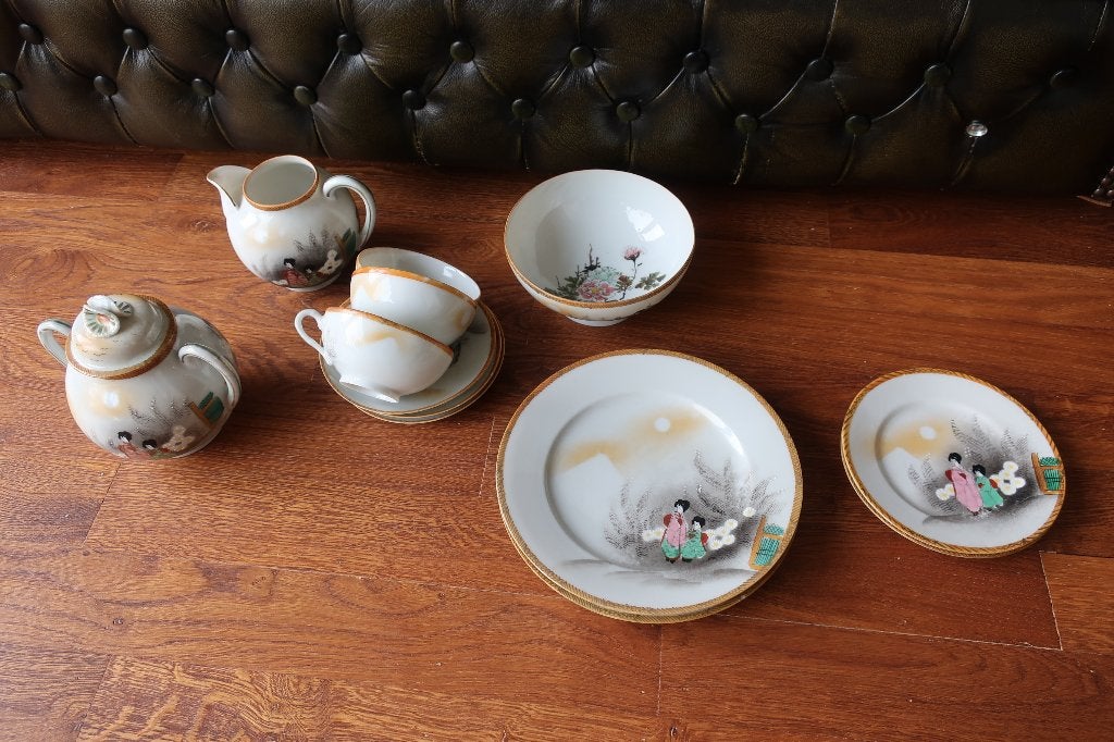 Japans eierschaal porselein servies, Ophalen of Verzenden