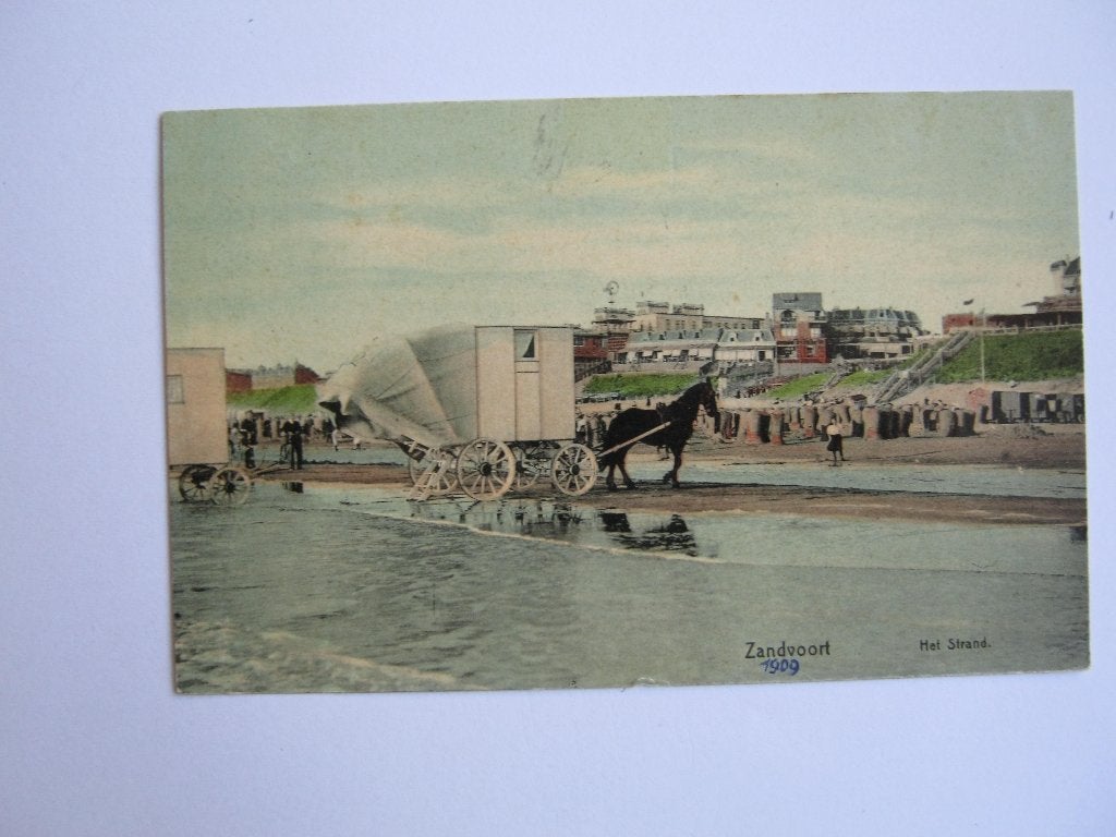 Ansichtkaarten Nederland, TC 9-33 Zandvoort, Het Strand met, Ophalen of Verzenden, Voor 1920, Gelopen, Noord-Holland