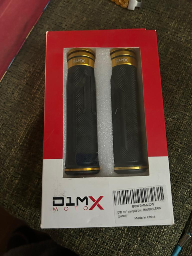 D1MX Handvatten Zwart/Goud voor Motor/Brommer/Scooter (2 st., Ophalen of Verzenden, Nieuw