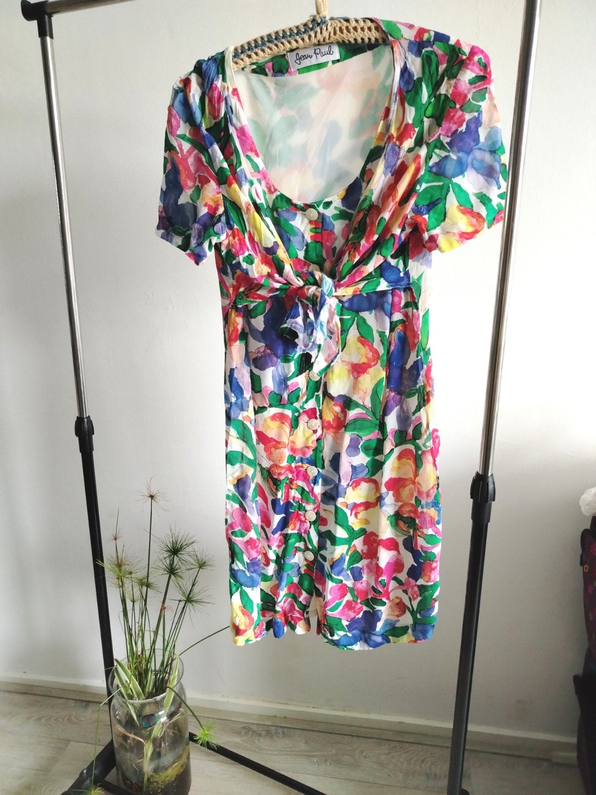 Vintage floral festival Bloemenprint Jurk - Maat M, Kleding | Dames, Blauw, Ophalen of Verzenden, Zo goed als nieuw, Vintage