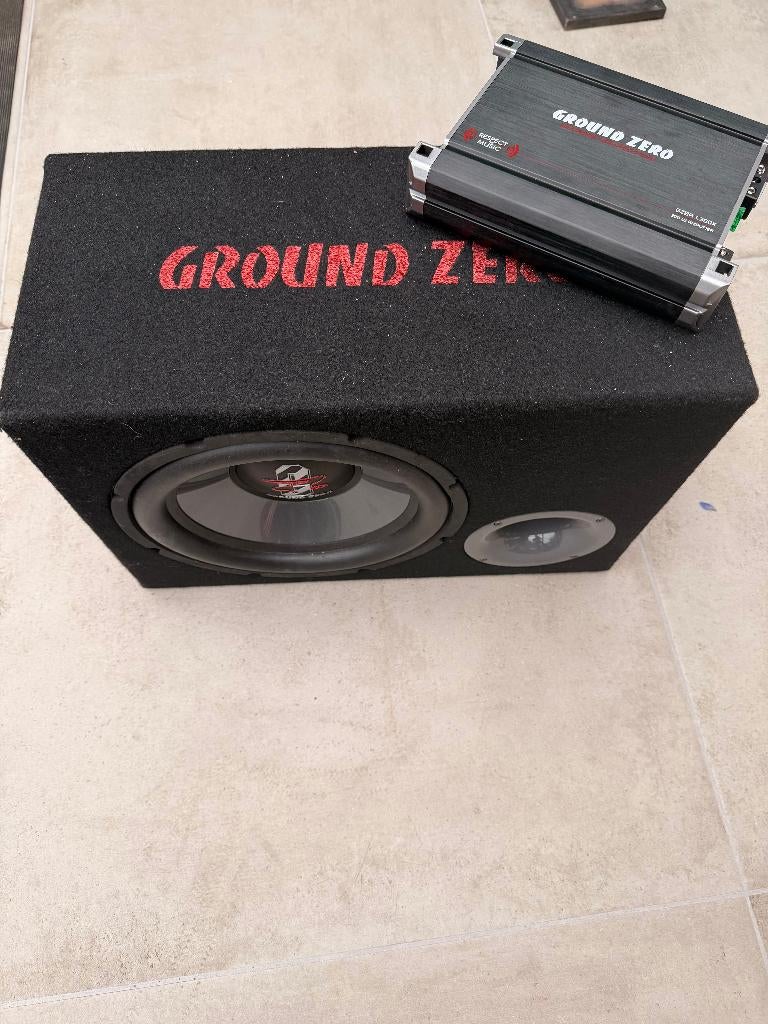 Subwoofer Ground Zero + AB versterker, Ophalen, Gebruikt