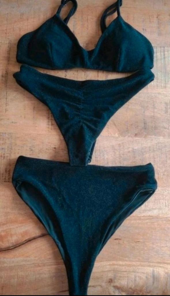 3-delige bikini Unique The Label- 1x gedragen!, Unique the label, Zwart, Ophalen of Verzenden, Zo goed als nieuw
