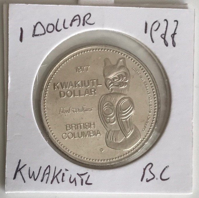 Canada - British Columbia 1977 - Kwakiutl Dollar - Circ.^, Postzegels en Munten, Verzenden, Noord-Amerika, Losse munt