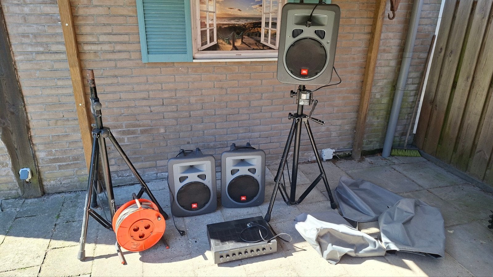 Zangset 3x jbl boxen met König & Meyer statieven en meer..., Ophalen, Gebruikt, 500 tot 1000 watt, Overige typen