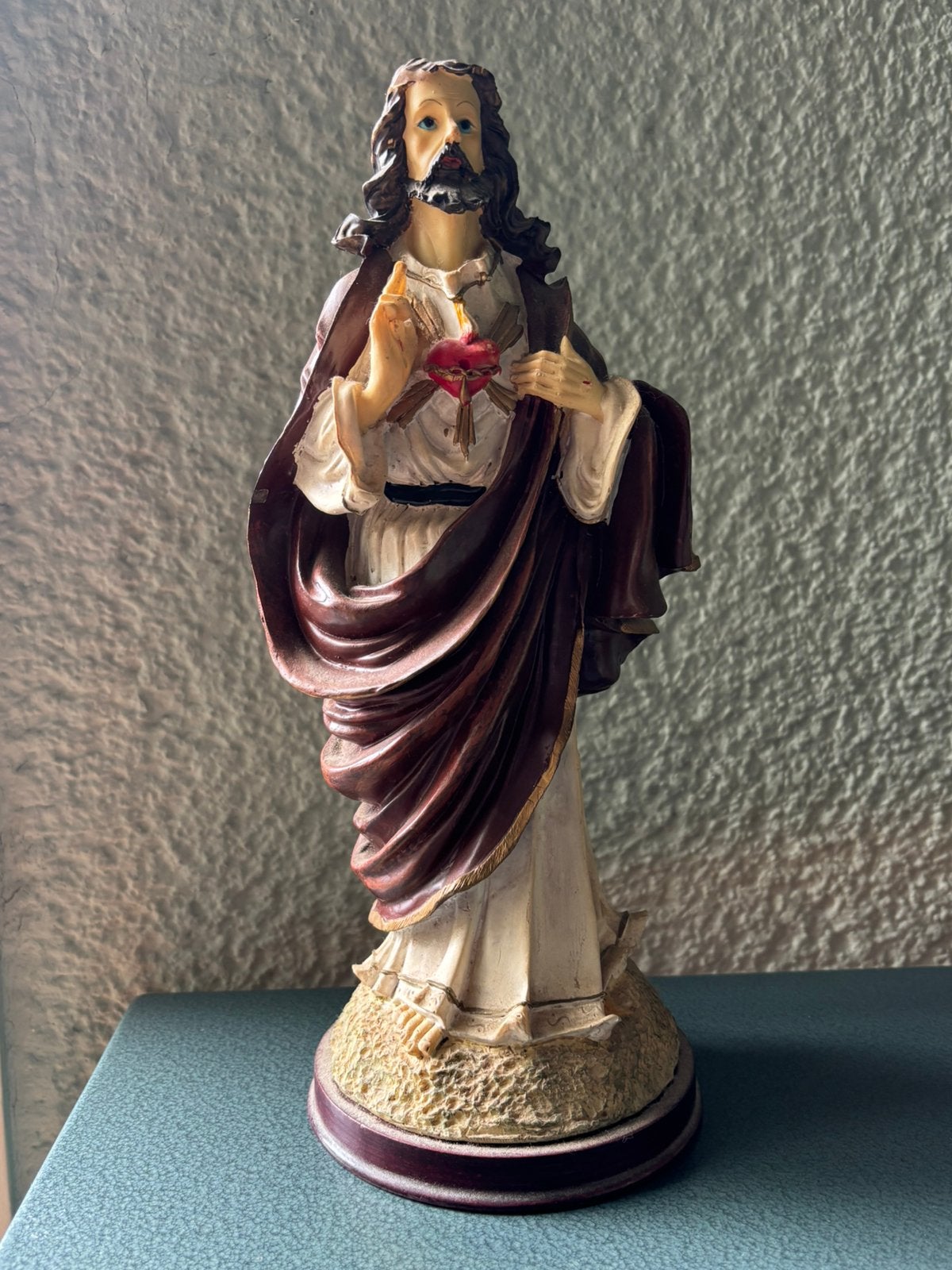Vintage Heilig Hartbeeld Jezus ca. 30 cm – jaren 60/70, Verzamelen, Ophalen, Zo goed als nieuw, Beeld(je)