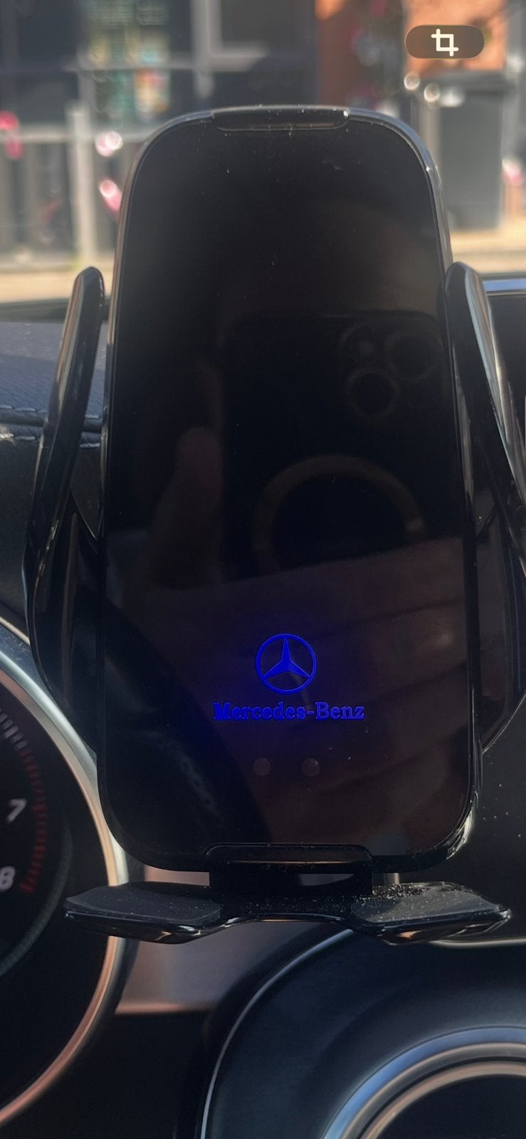 Tk blauw verlichte Autotelefoonhouder voor Mercedes Benz, Ophalen of Verzenden, Zo goed als nieuw
