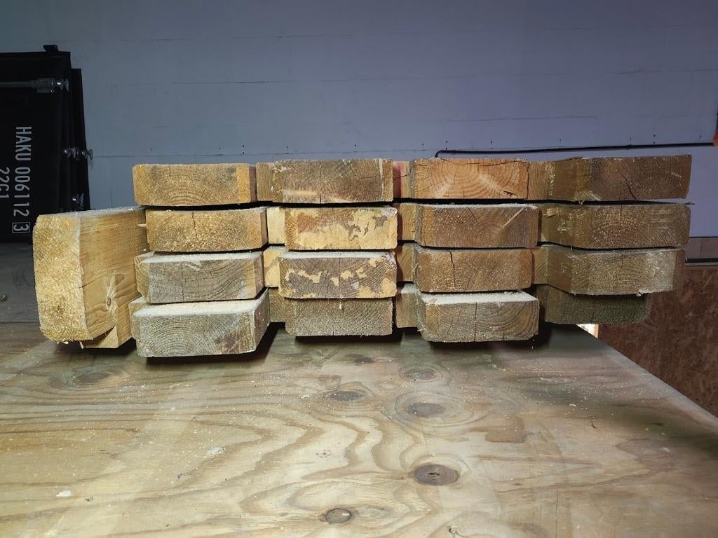 Douglas vloerdelen / dakbeschot met sponning, Tuin en Terras, Palen, Balken en Planken, Gebruikt, Planken, 250 cm of meer, Hardhout