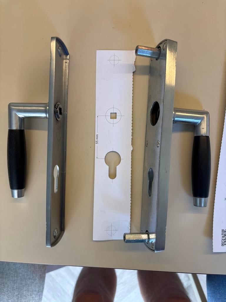 Retro buitendeurbeslag klink/klink PC72 mat nikkel, Ophalen of Verzenden, Nieuw