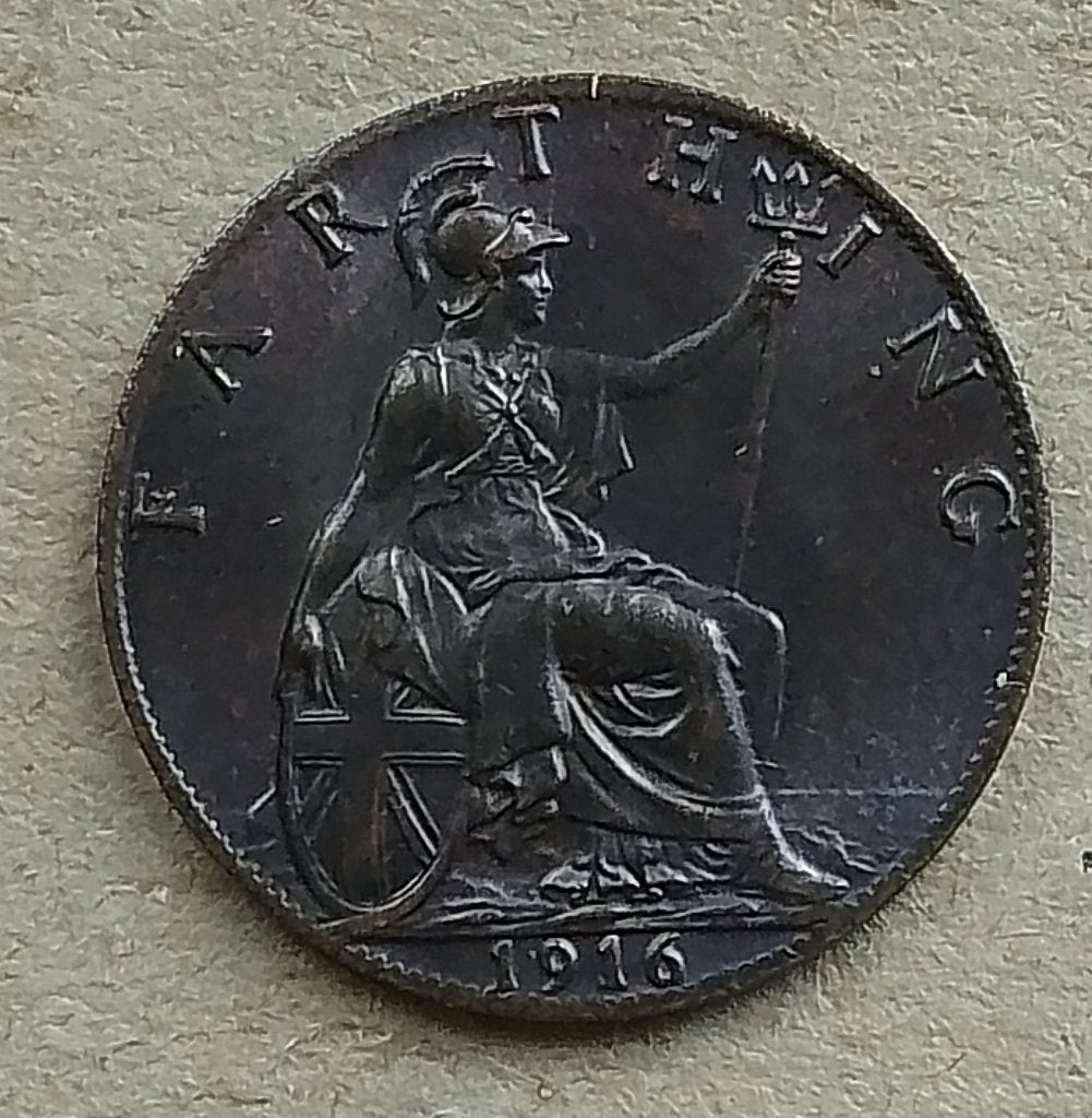 Engeland, farthing 1916, Ophalen of Verzenden, Overige landen, Losse munt