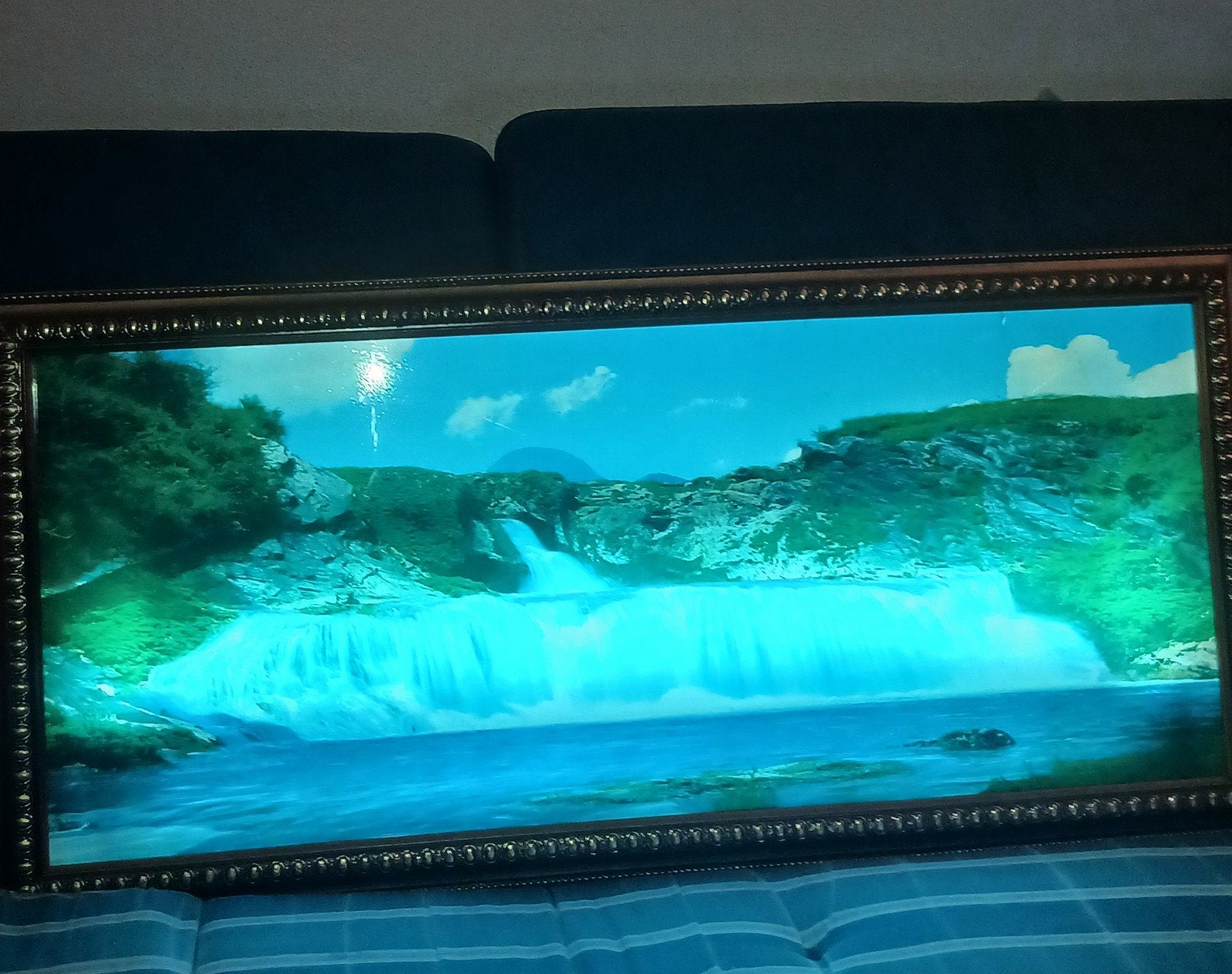 Vintage Bewegende waterval met licht portret, Ophalen