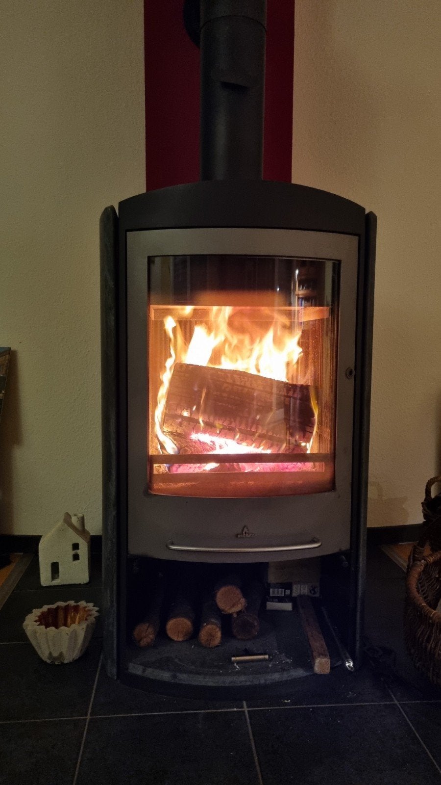 Barbas ECO 400 Houtkachel met houtnis en gebogen deur, Ophalen, Gebruikt, Houtkachel, Vrijstaand
