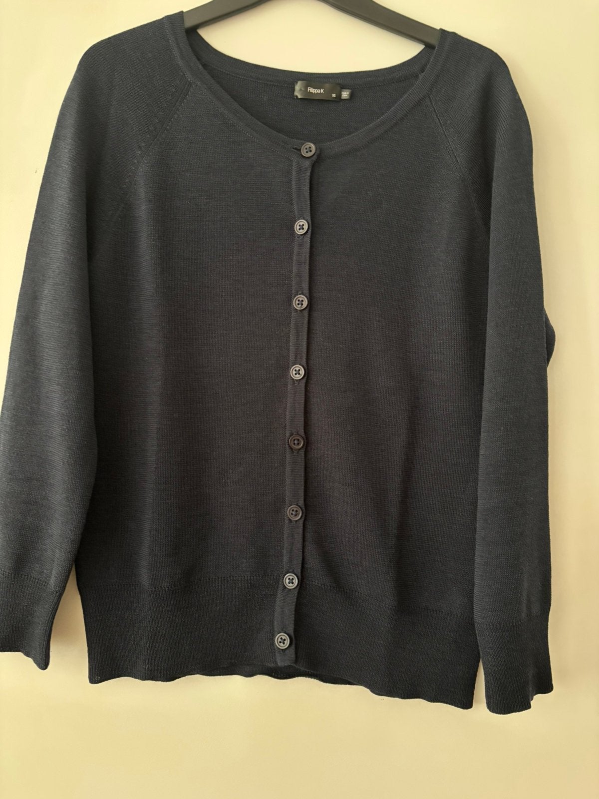 Filippa K donkerblauw merino wollen vestje maat XS, Ophalen of Verzenden, Zo goed als nieuw, Maat 34 (XS) of kleiner, Blauw