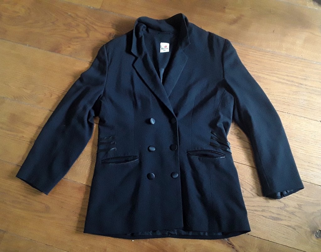 Vintage jasje - colbertje - colbert - blazer - Ecco, Ecco, Zwart, Maat 42/44 (L), Ophalen of Verzenden