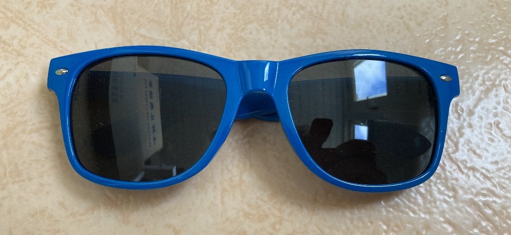 Zonnebril kunststof blauw montuur UV400 nieuw, Overige merken, Zonnebril, Blauw, Nieuw