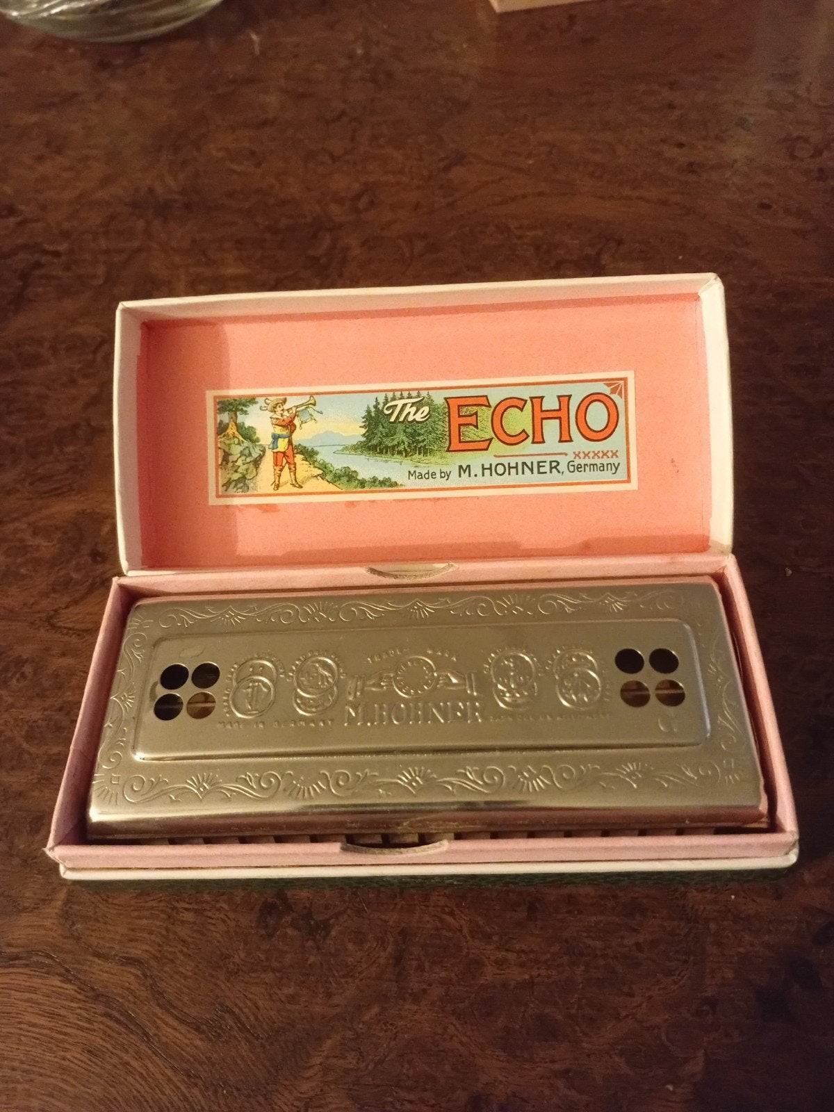 M. Hohner The Echo mondharmonica met originele doos, Ophalen, Overige typen, Zo goed als nieuw, Met koffer of doosje