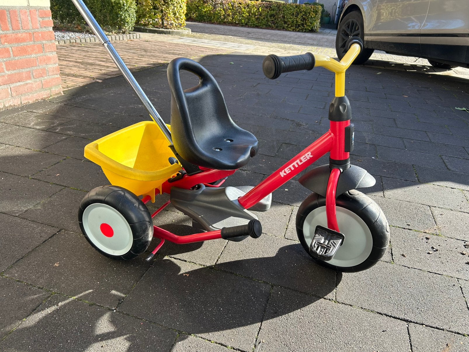 Kettler driewieler met duwstang, Ophalen, Gebruikt, Duwstang