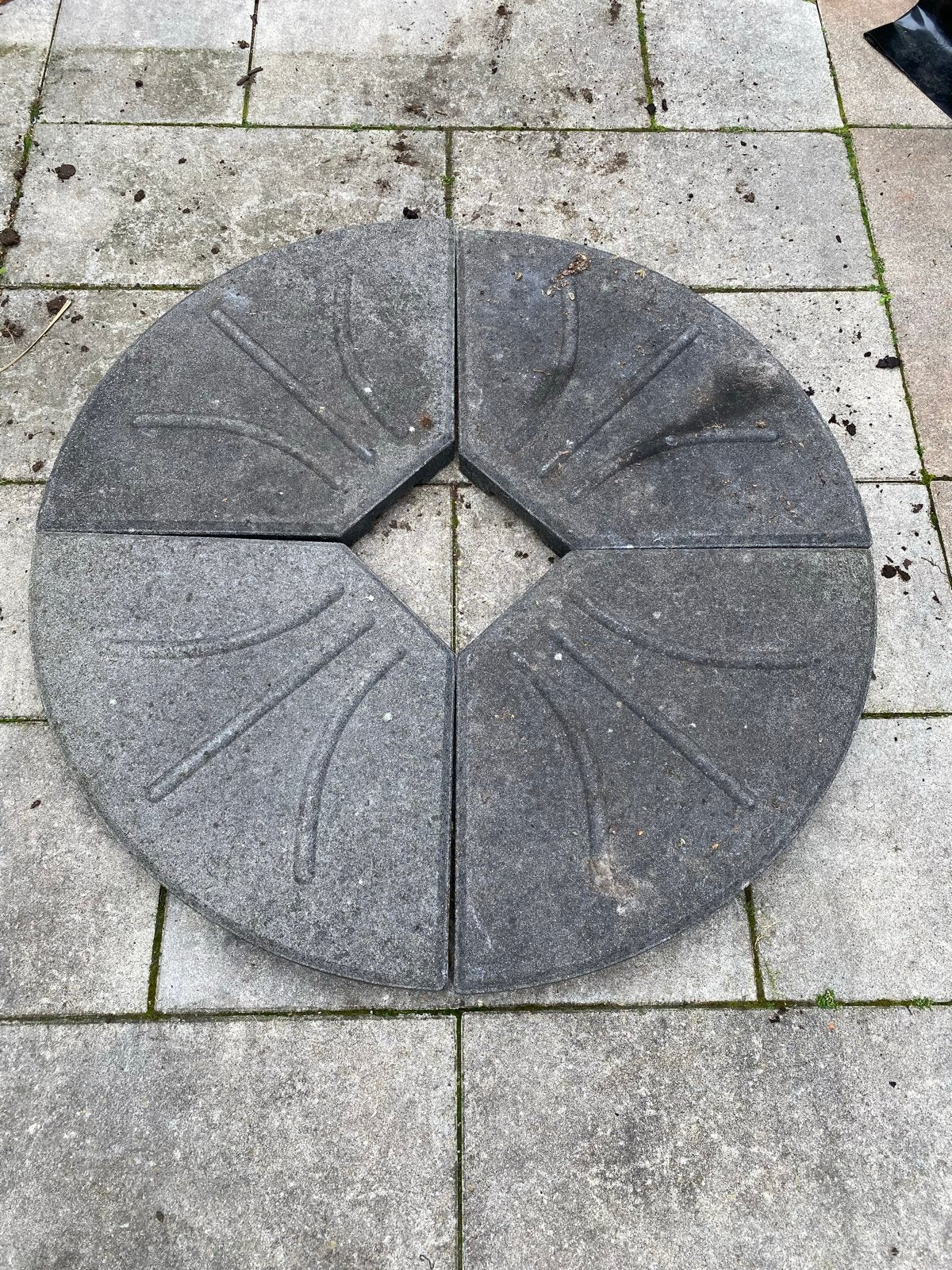 Betonnen parasol tegels rond - 4 stuks, Tuin en Terras, Ophalen, Gebruikt, Minder dan 5 m², Beton