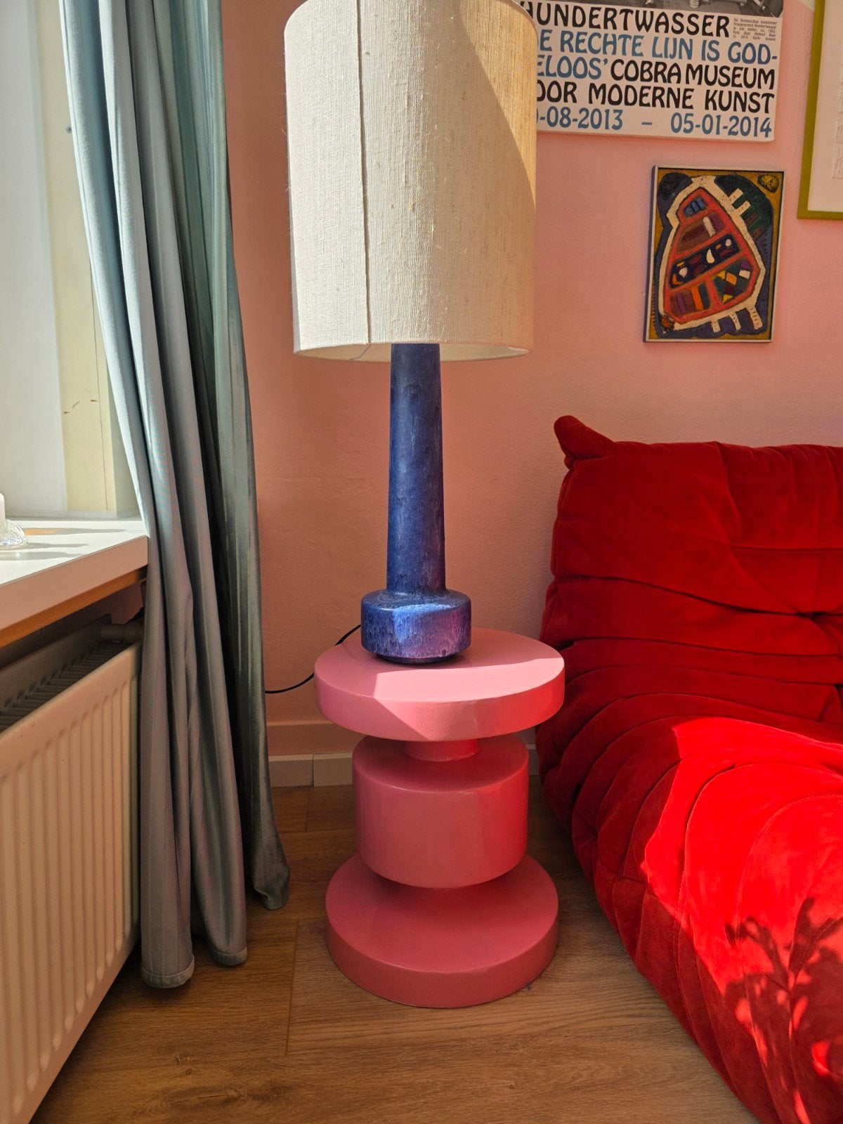 Bijzettafel kwantum roze, Huis en Inrichting, Minder dan 45 cm, Minder dan 55 cm, Rond, Ophalen of Verzenden
