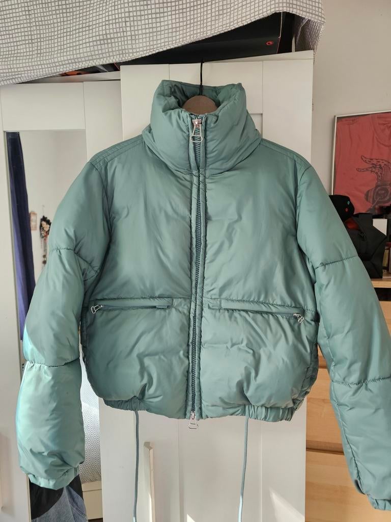Trendy lichtgroene pufferjack - Maat XS, Maat 38/40 (M), Ophalen of Verzenden, Groen, Onbekend
