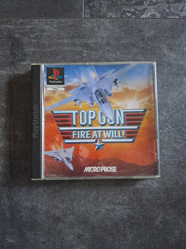 PS1 Game: Top Gun: Fire At Will! in goede staat!, Gebruikt, 1 speler, Racen en Vliegen, Ophalen of Verzenden
