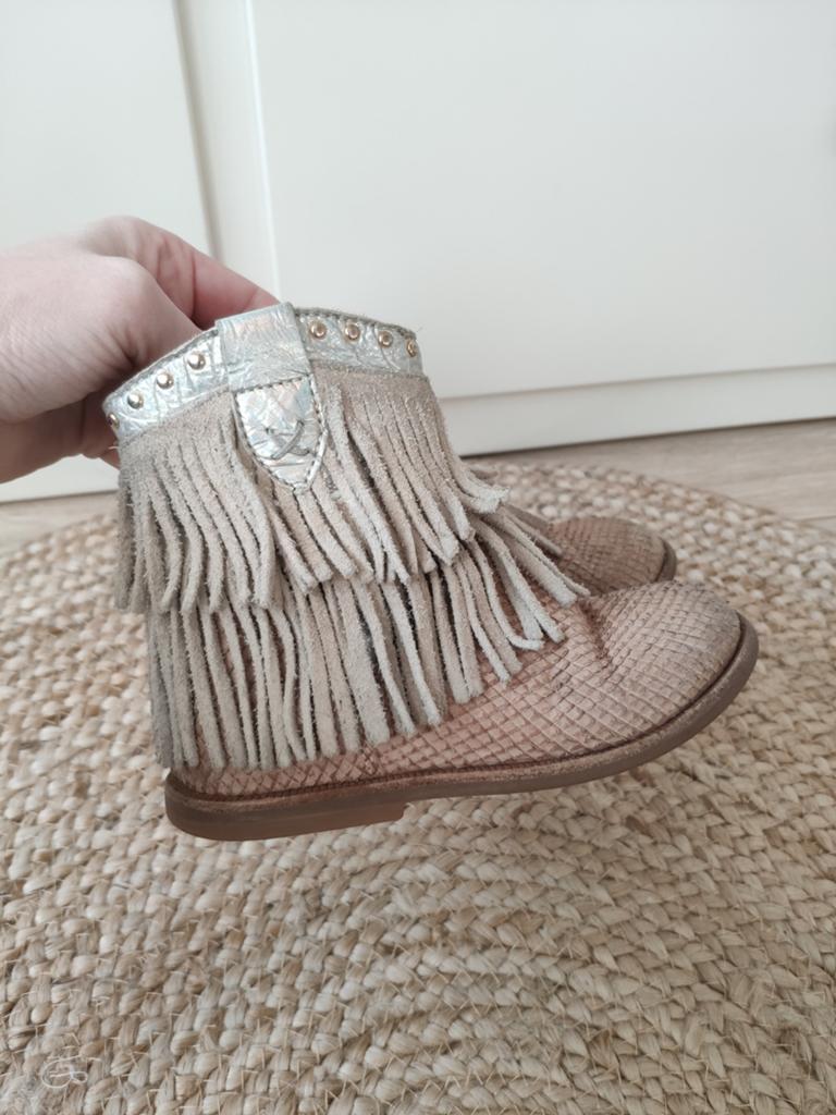 Zecchino d'oro laarsjes met franjes 25 leer bruin met zilver, Ophalen of Verzenden, Meisje, Laarzen