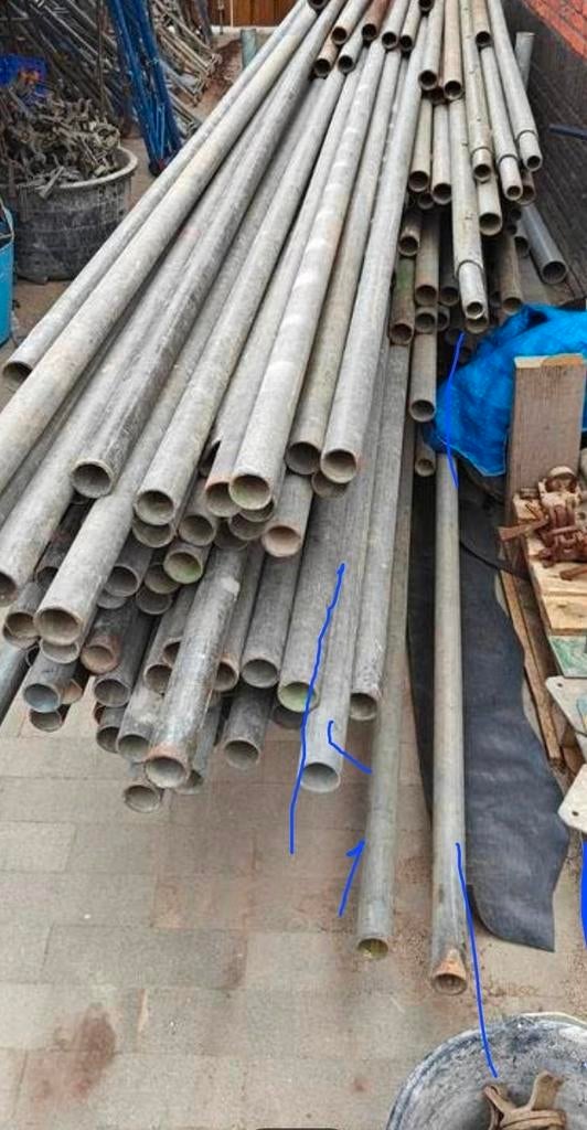 Steigerpijpen te koop - Diverse lengtes beschikbaar, Doe-het-zelf en Verbouw, Steigers, Gebruikt, Overige typen, 5 meter of hoger
