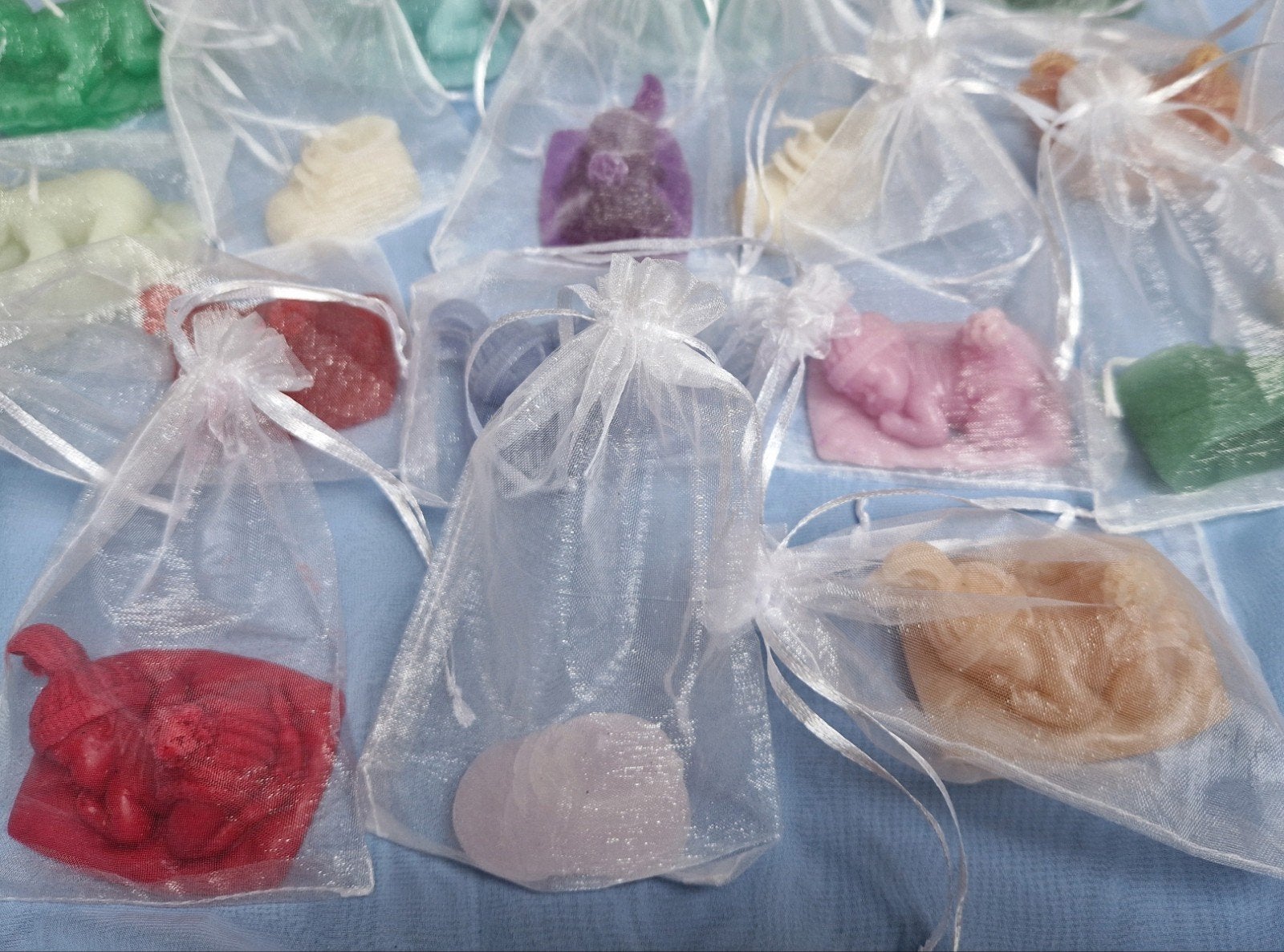 20 Baby bedankjes: wax vormpjes & schoentjes babyshower, Ophalen of Verzenden, Nieuw, Feestartikel, Geboorte of Huwelijk