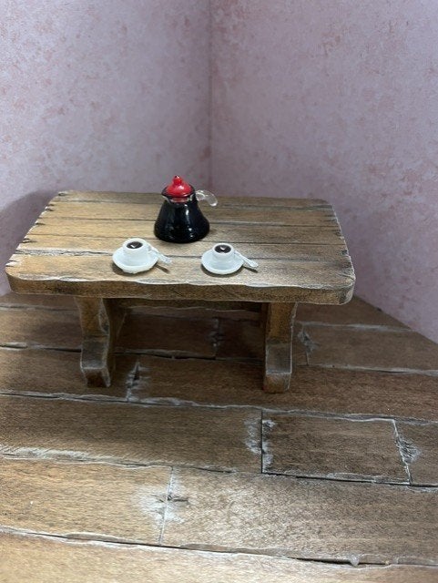poppenhuis koffiepot met kop en schotels, Ophalen of Verzenden, Nieuw, Poppenhuis