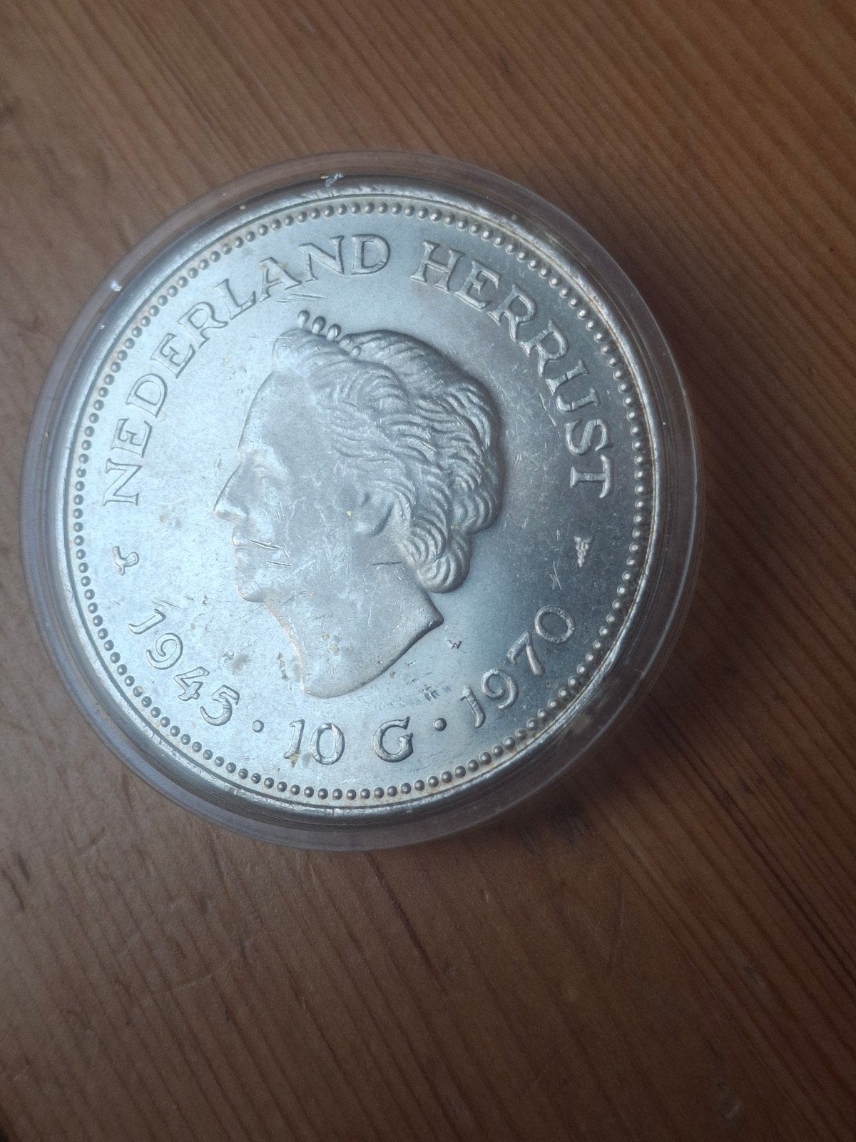 Zilv. 10 gulden 1945 -1970 ter herdenking v. 25 j.bevrijding, Verzenden, 10 gulden