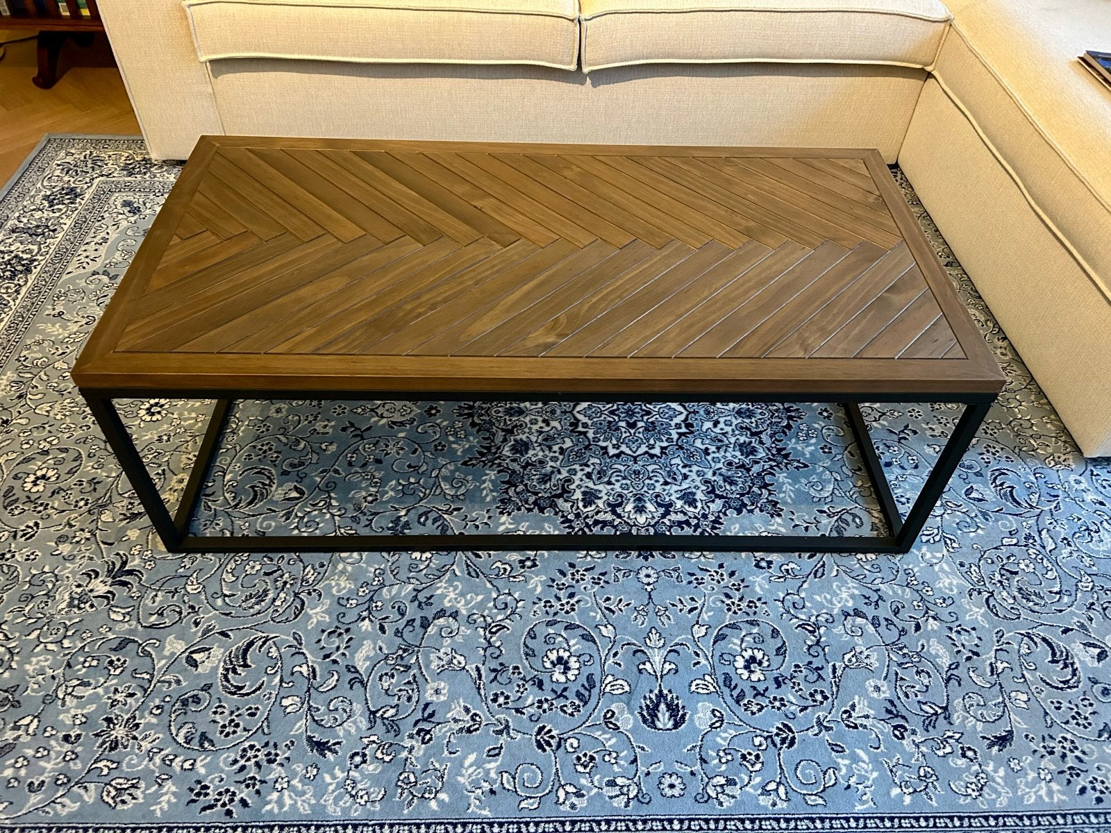 Salontafel Nottingham - Grenenhout & Metaal, Ophalen, 100 tot 150 cm, 50 tot 100 cm, Zo goed als nieuw