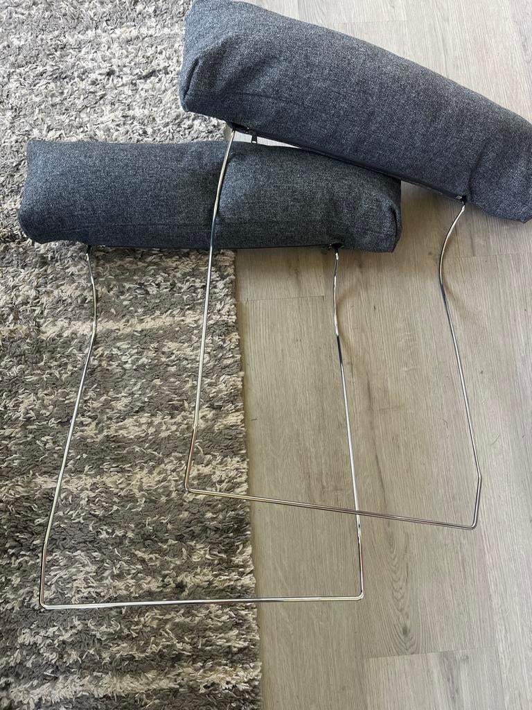 IKEA Vimle hoofdsteun - Grijs stof en metaal, Gebruikt, 75 tot 100 cm, Ophalen of Verzenden, Minder dan 150 cm