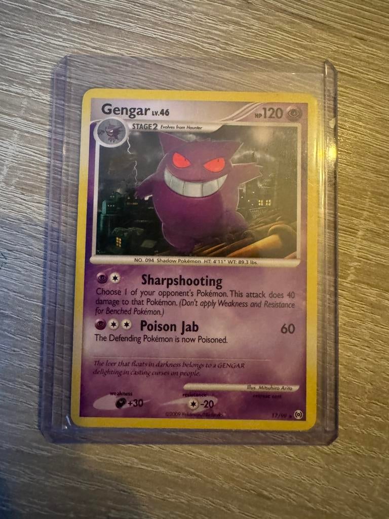 Gengar 17/99 - Pokemon kaart 2009 - Near mint, Ophalen of Verzenden, Zo goed als nieuw, Losse kaart