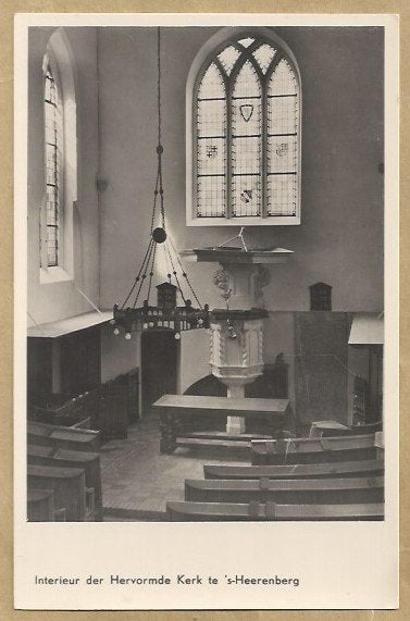 Interieur Hervormde Kerk 's-Heerenberg - Oude Ansichtkaart, Ophalen of Verzenden, 1940 tot 1960, Gelopen, Gelderland
