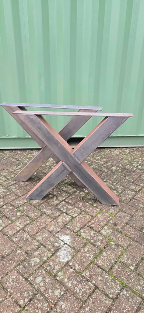 X-poten staal - 2 stuks, Ophalen, Tafelpoot, Nieuw, 50 tot 100 cm