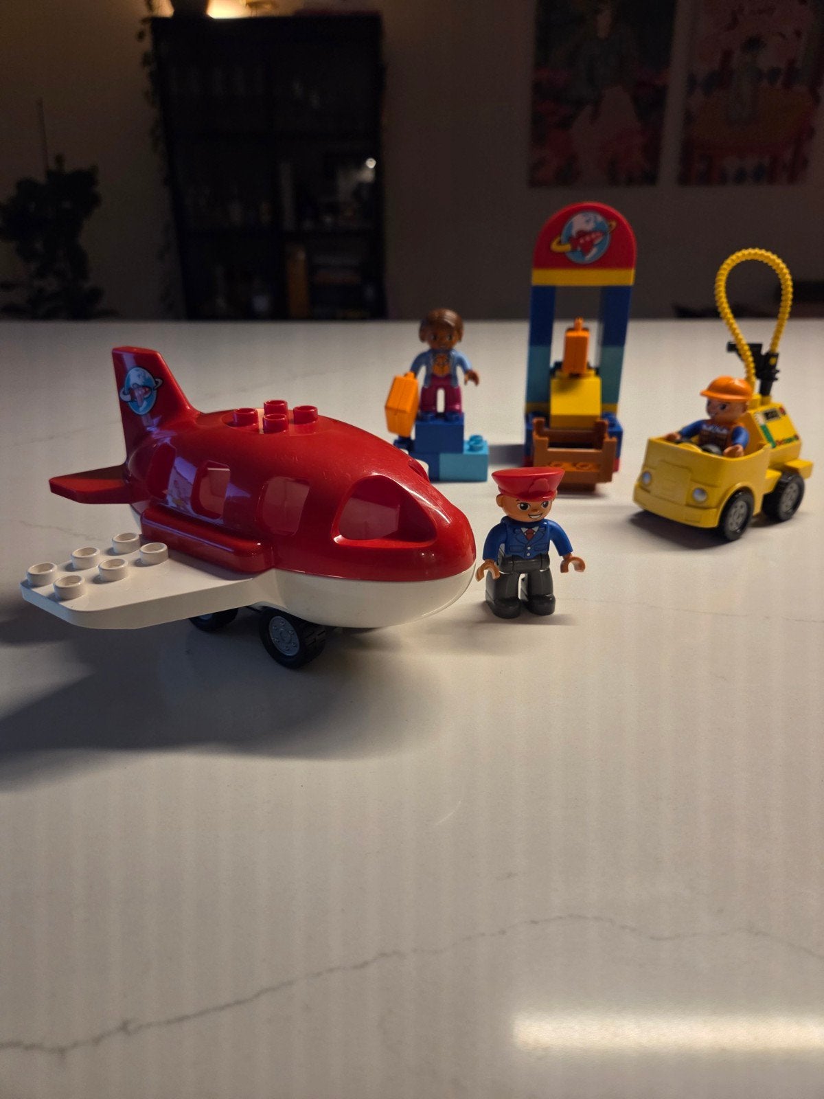 Lego Duplo Vliegtuig met figuren en accessoires, Gebruikt, Overige thema's, Ophalen of Verzenden, Inclusief minifiguren