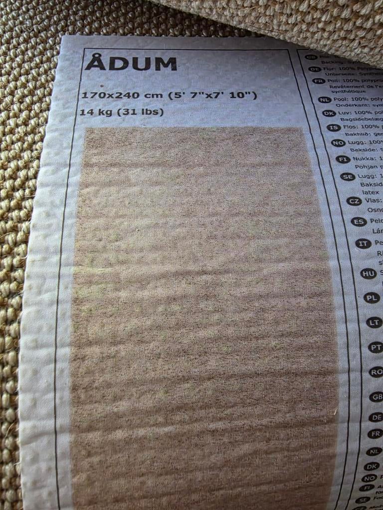 3x IKEA Adum vloerkleed 170x240 cm - Beige/Crème, Ophalen, Crème, Gebruikt, Modern, Scandinavisch
