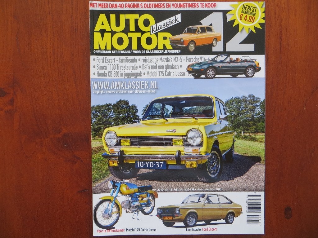 Auto Motor Klassiek 12 2019 Simca 1100 Ti, Ford Escort, MX-5, Ophalen of Verzenden, Nieuw, Ford