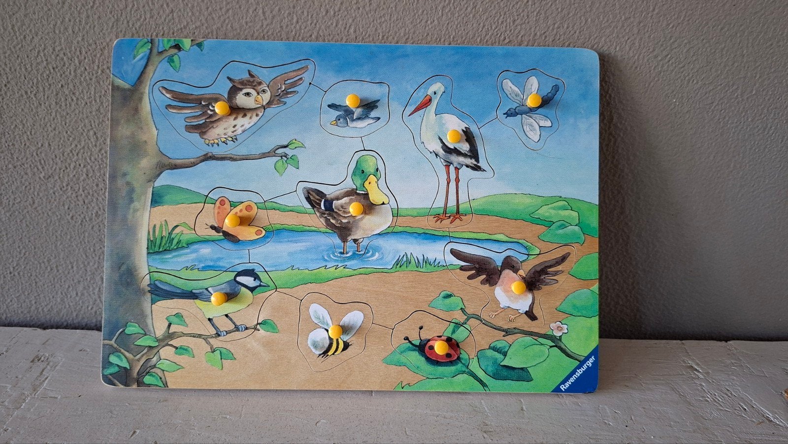 Vintage Ravensburger houten puzzel - Alles wat kan vlie, Ophalen of Verzenden
