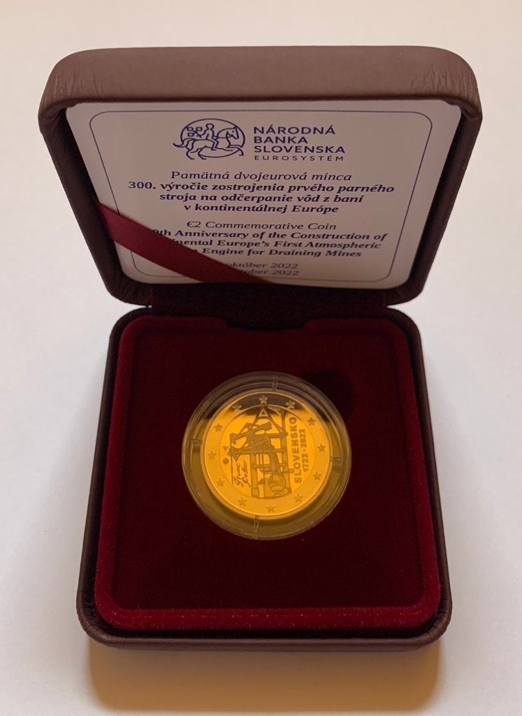 2 Euro Slowakije 2022 Proof in etui (Stoommachine), Verzenden, Slowakije, 2 euro, Losse munt