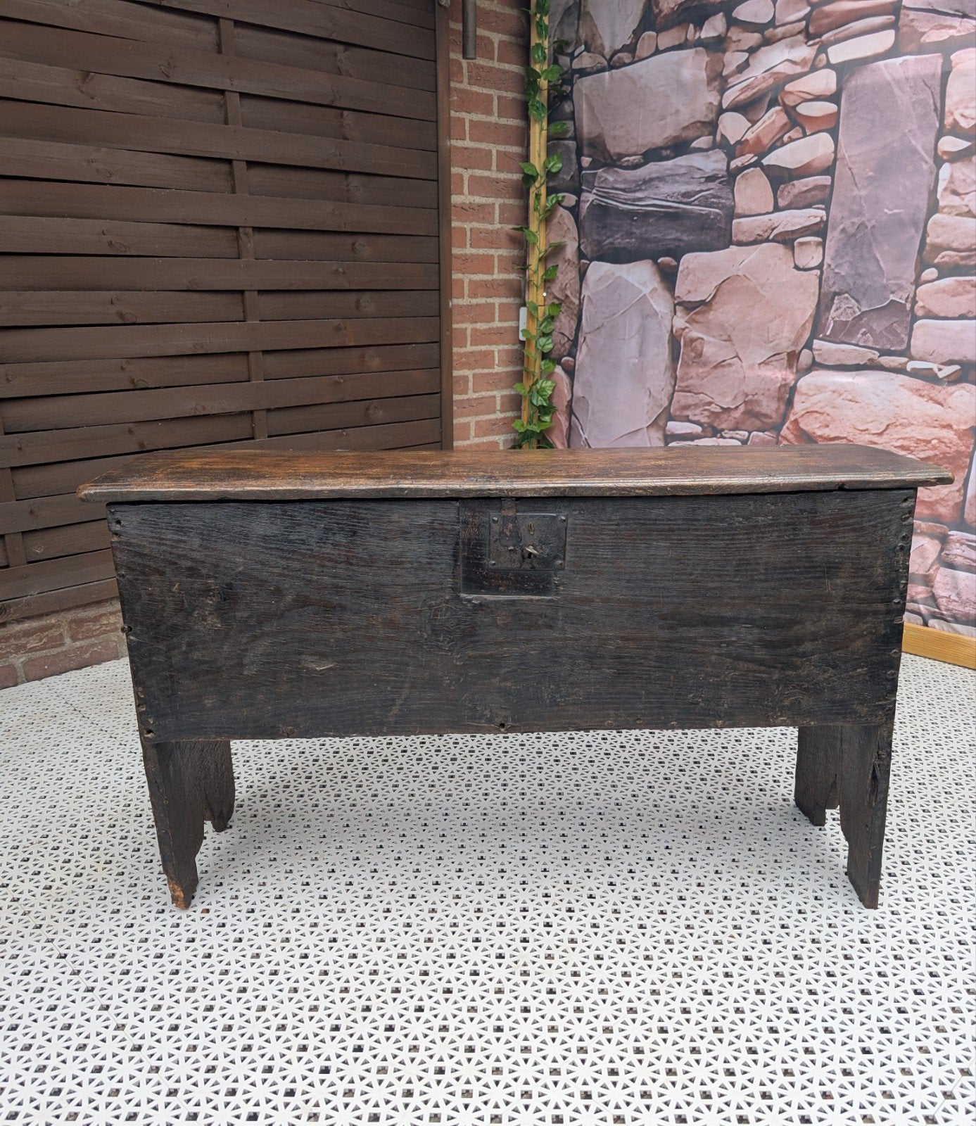 Antieke houten kist - 100x33x58x38 cm, Antiek en Kunst, Ophalen
