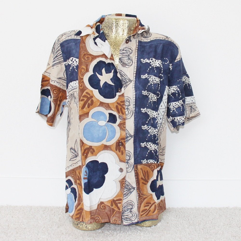 Tendenza Vintage Blouse 100%Viscose (Maat 40) - 41 € 20,-, Maat 38/40 (M), Overige kleuren, Tendenza, Ophalen of Verzenden