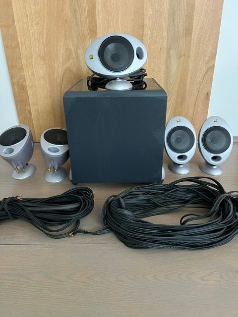 KEF PSW 2000 Complete Surroundset met kabels, Gebruikt, 70 watt of meer, 5.1-systeem, Overige spelers