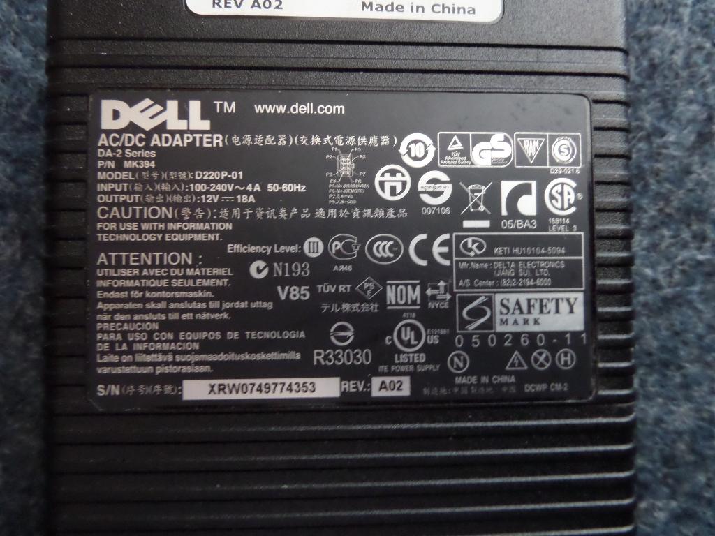 dell voeding 12V 18A, Ophalen of Verzenden, Gebruikt