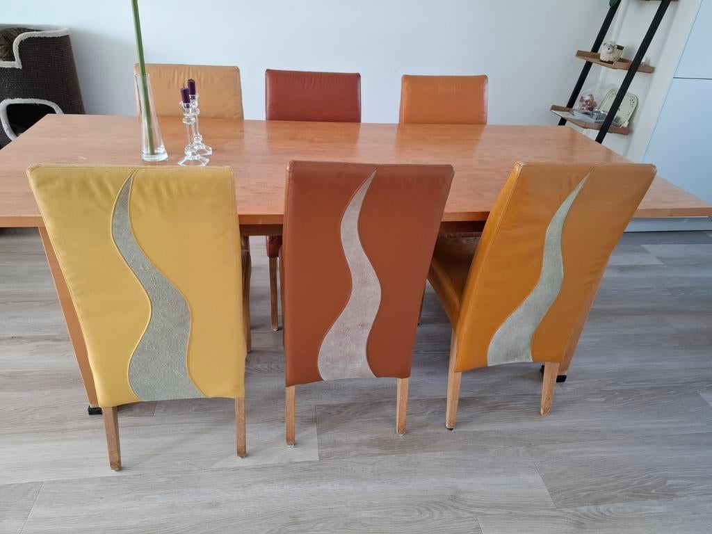 Eettafel met 6 stoelen, Huis en Inrichting, Complete eetkamers, Ophalen, Gebruikt, 4 tot 6 stoelen