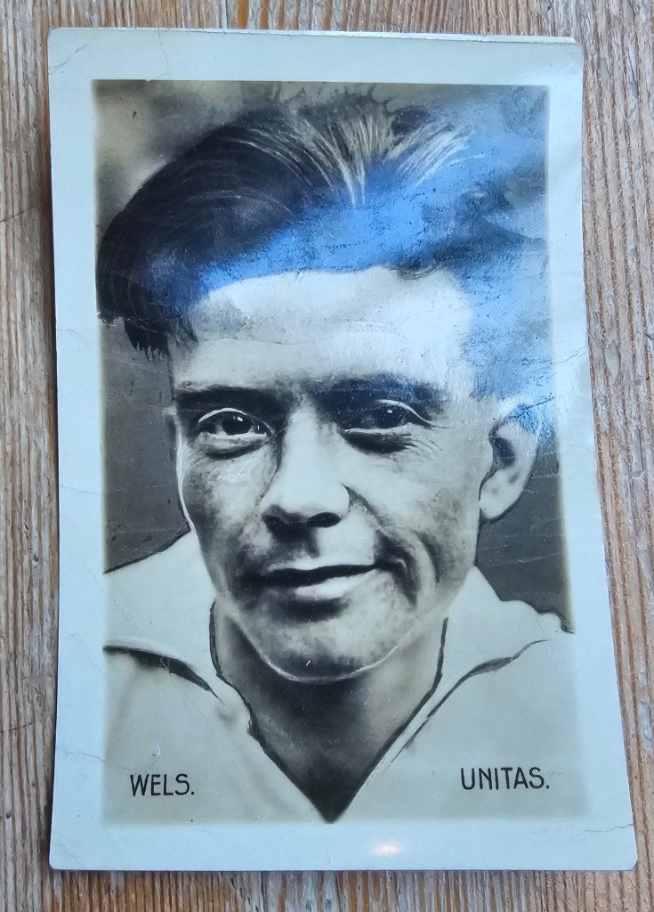 1932 Bensdorp Frank Wels Unitas Kaart Voetbal Plaatje!, Verzenden, Gebruikt, Buitenlandse clubs, Poster, Plaatje of Sticker